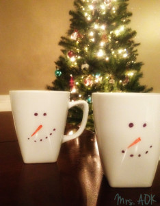 Snowmen Hot Cocoa Mugs| Mrs. AOK, A Work In Progress