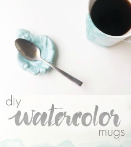 DIY Watercolor Mugs