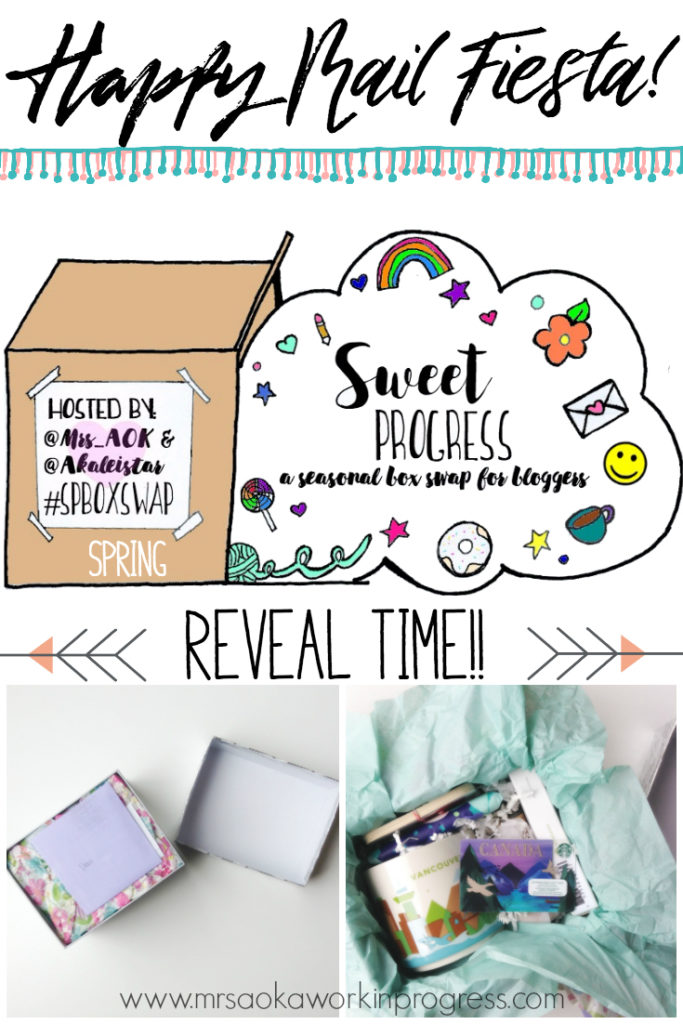 It's a Happy Mail Fiesta!! Come check out what the Spring Sweet Progress Box Swap Reveals. Did you miss the spring swap? You can sign up for the summer swap here. :)